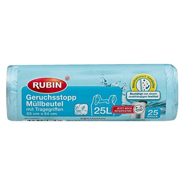 Rubin Trash Bags - 25L Odor-Trapping, Durable & Hygienic - 25 Count Rubin 25L Trash Bags - Odor-Trapping & Durable Trash bags, Odor-controlling trash bags, Durable trash bags, Hygienic trash bags, Rubin trash bags, Household cleaning, Waste management, Kitchen supplies, Pet owners, Home essentials, Cleaning solutions, Odor control, Durable plastic bags