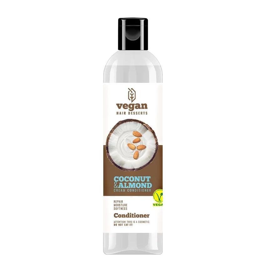 Vegan Hair Dessert: Coconut & Almond Cream Conditioner - Deeply Moisturizes, Repairs Dry & Damaged Hair - Natural Vegan Hair Care Vegan Hair Dessert Coconut & Almond Conditioner - Hydrates & Repairs vegan hair conditioner, coconut oil conditioner, almond oil conditioner, dry hair conditioner, damaged hair repair, moisturizing conditioner, vegan hair care, natural hair conditioner, hair dessert, hair cream, vegan conditioner, coconut conditioner, almond conditioner, dry hair, damaged hair, moisturizing, vega
