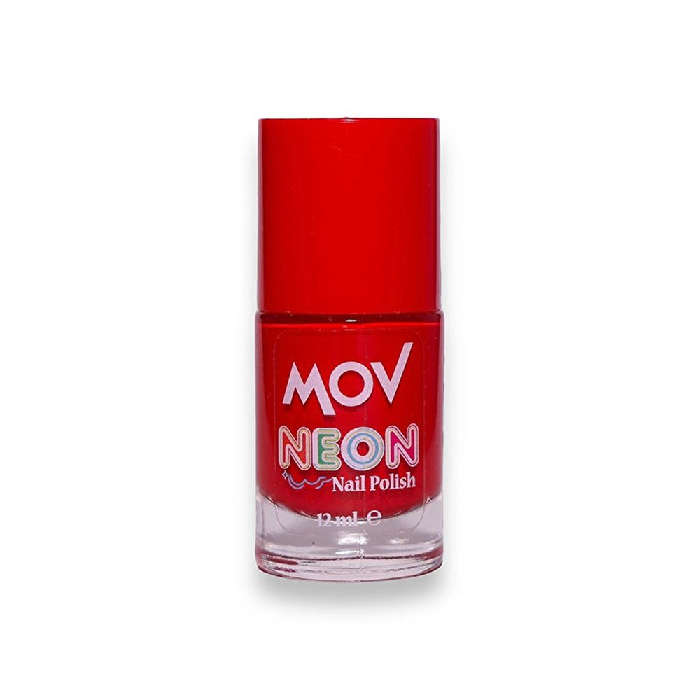 Mov Neon Nail Polish No: 06 Red with High-Shine Finish