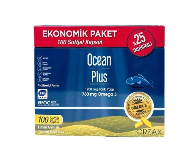 Ocean Plus Omega-3 Fish Oil Capsules - 1200 mg, 50 Count - Heart Health & Brain Support Supplement - Vitamin & Supplement
