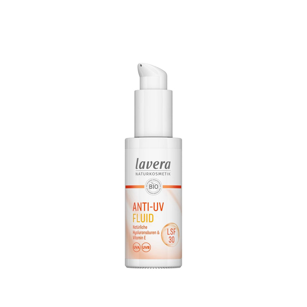 Lavera Natural Sunscreen SPF30 Anti-UV Fluid: Daily Sun Protection for Sensitive Skin - Lightweight, Organic, Travel-Friendly (30ml) Lavera Natural Sunscreen SPF30: Sensitive Skin Protection sunscreen SPF30, Lavera sunscreen, Anti-UV fluid, natural sunscreen, organic sunscreen, sun protection, daily sunscreen, sensitive skin sunscreen, sunscreen, SPF 30, Lavera, Anti-UV, natural skincare, organic skincare, sunblock, face sunscreen, travel sunscreen, small sunscreen, UVA protection, UVB protection, sun damag