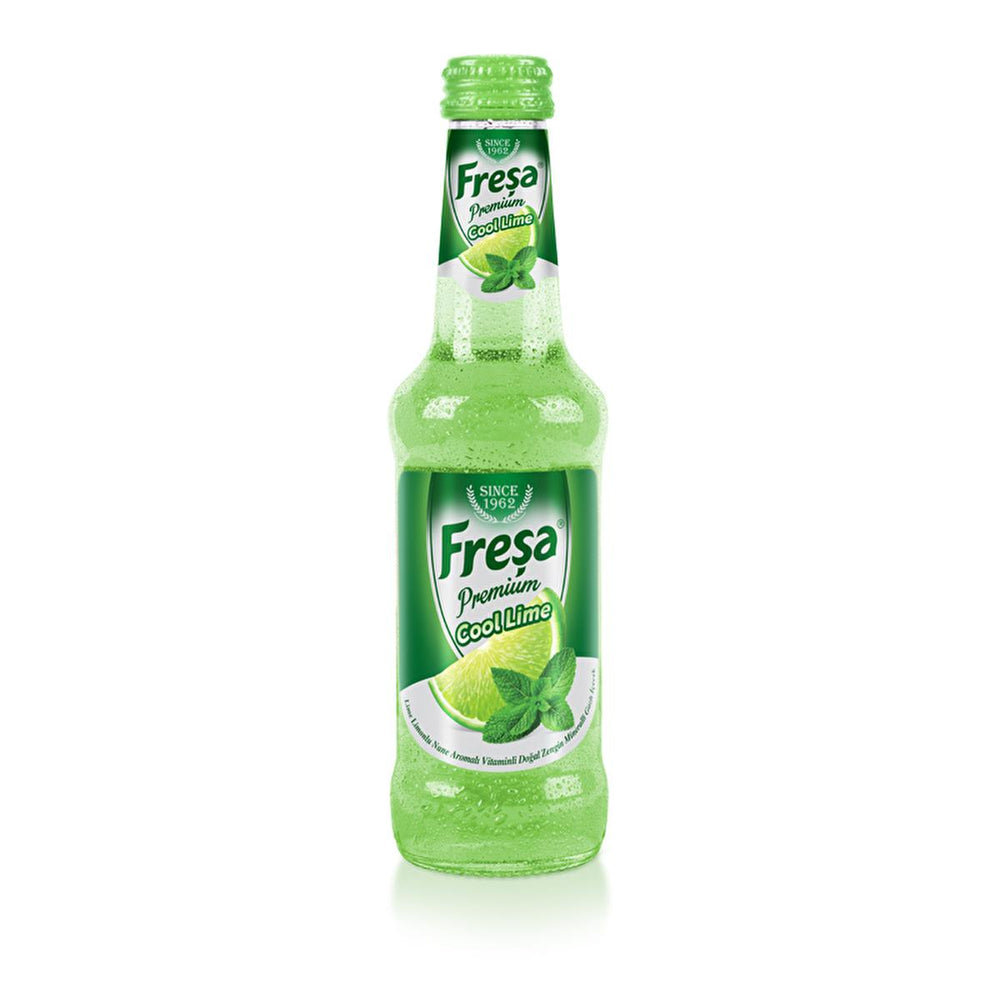 Freşa Premium Cool Lime Carbonated Soft Drink - Refreshing, Vitamin-Enriched, Natural Lime Flavor - Vitamin & Supplement