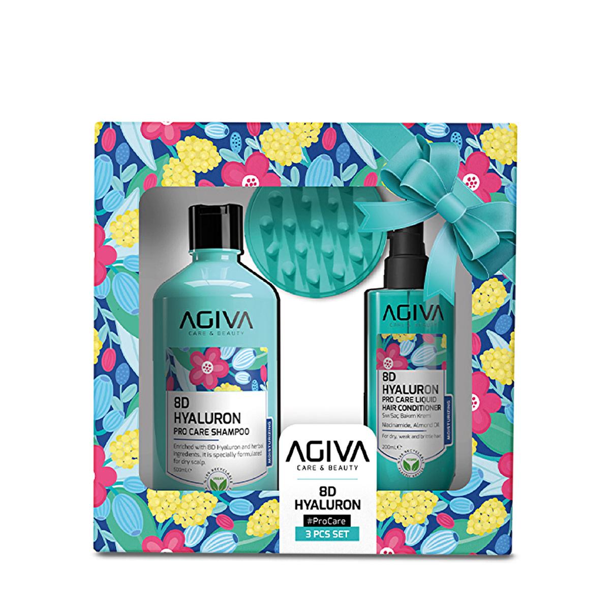 Agiva 8D Hyaluron Hair Care Set: Intense Hydration, Detangling Leave-In Conditioner - Dry & Damaged Hair Repair Agiva Hyaluron Hair Set: Hydrate & Repair Dry, Damaged Hair hair care set, hyaluron shampoo, leave-in hair conditioner, dry hair treatment, damaged hair repair, moisturizing hair products, hair detangler, hair shine enhancer, daily hair care routine, hair hydration, dry hair, damaged hair, brittle hair, hair moisturizing, hair nourishment, hair detangling, shampoo, conditioner, leave-in conditione