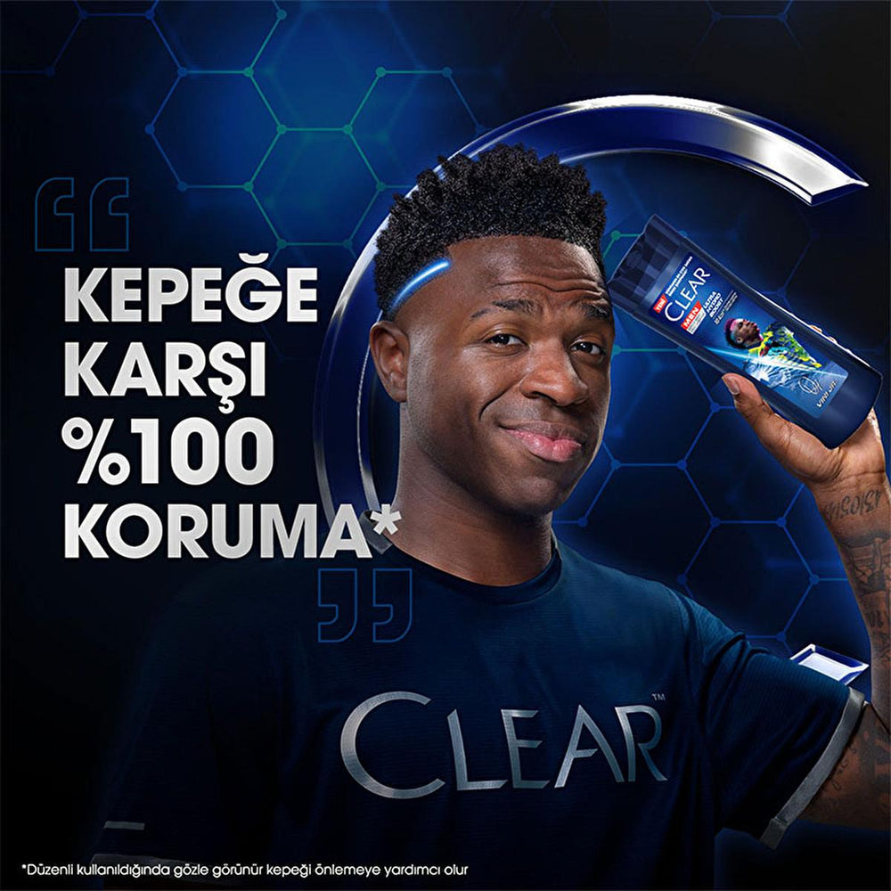 Clear Men Vin’cius Jœnior Anti-Dandruff Shampoo: Ultra Hydro Boost for Men - 10x Deeply Moisturizing, Eucalyptus & Cedarwood, Fight Dry Scalp & Flakes - image 9