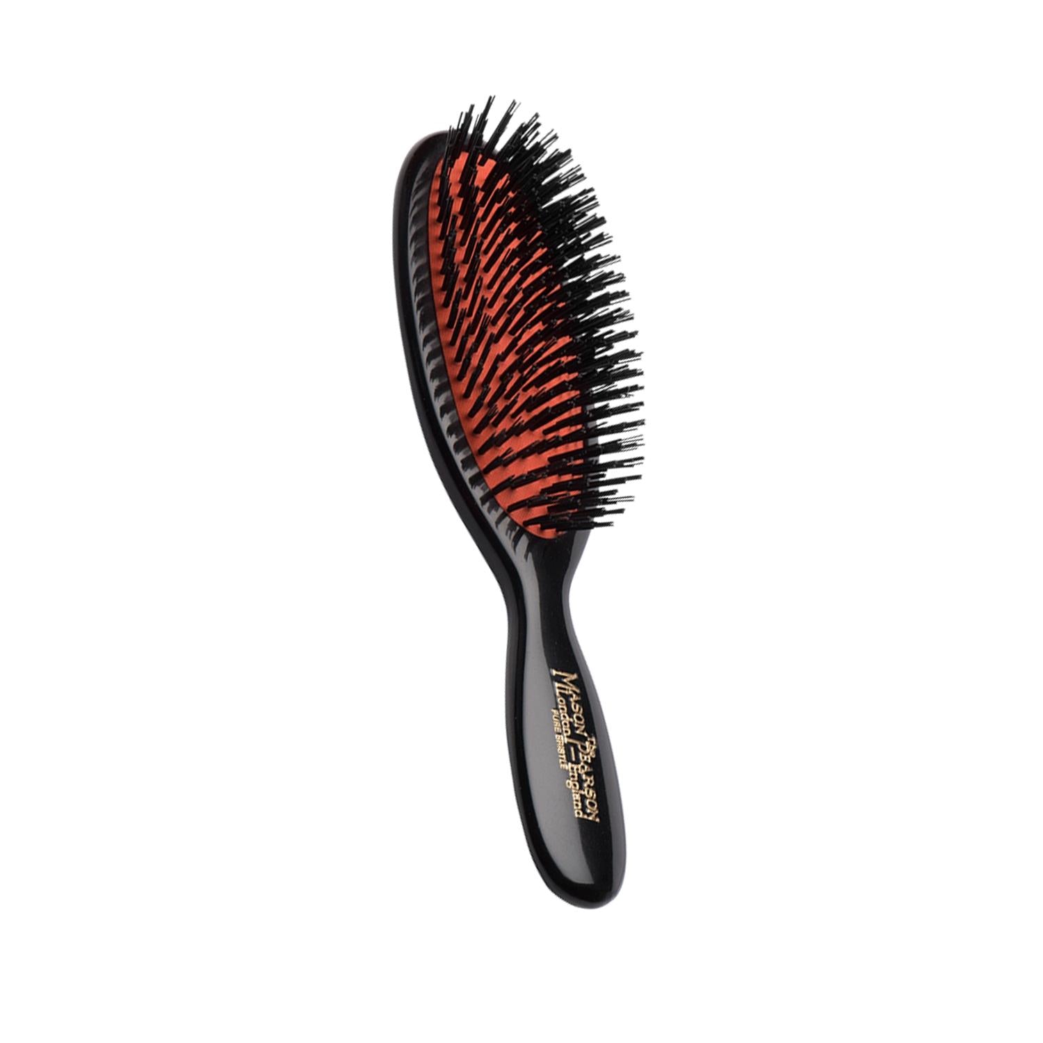 Mason Pearson Pocket Extra Boar Stiff Bristle EB4 Dark Hair Brush for Thick/Curly Hair Mason Pearson EB4 Dark Hair Brush - Boar Bristle for Thick Hair Mason Pearson Hair Brush, Boar Bristle Hair Brush, Portable Hair Brush, Stiff Bristle Hair Brush, Dark Hair Brush, Hair Care, Natural Bristle Brush, Thick Hair Solution, Curly Hair Care, Travel Hair Brush, Compact Hair Brush, Hair Detangling, Hair Styling, Mason Pearson EB4