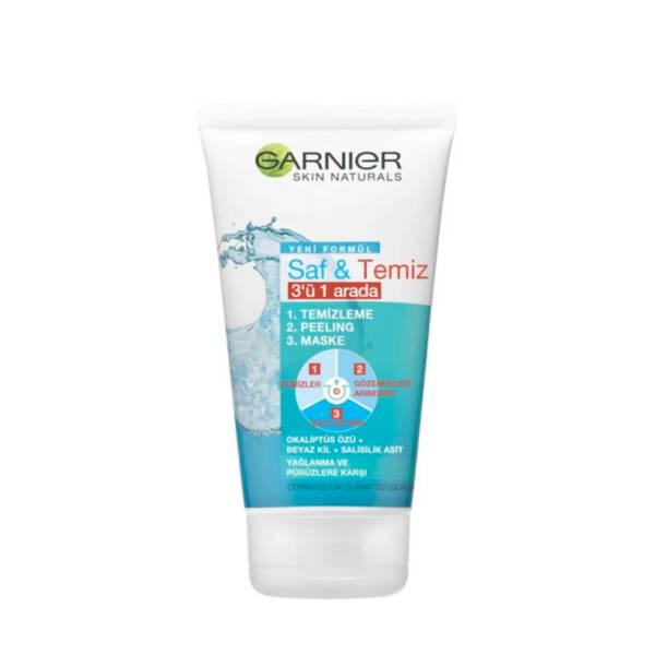 Garnier Skin Naturals 3-in-1 Face Cleanser, Exfoliator & Mask - Oil Control, Salicylic Acid, 5.07 fl oz - Face Mask