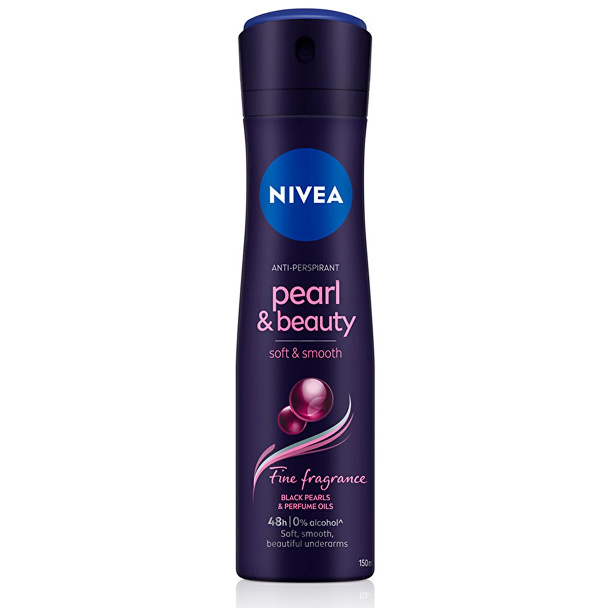 Nivea Pearl & Beauty Deodorant Spray for Women - 48 Hour Protection, Alcohol-Free, Dermatologically Tested Nivea Pearl & Beauty Deodorant Spray - 48 Hour Protection Nivea Pearl & Beauty Deodorant Spray, Women's Deodorant, 48-hour Deodorant Protection, Alcohol-Free Deodorant, Dermatologically Tested Deodorant, Deodorant Spray, Women's Personal Care, Long Lasting Deodorant, Fresh Fragrance Deodorant, Anti-Perspirant Deodorant, Sensitive Skin Deodorant
