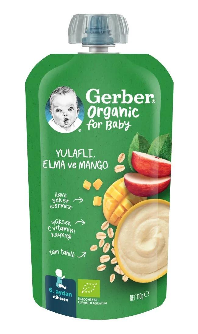 Gerber Organic Apple & Mango Puree with Oats 110g