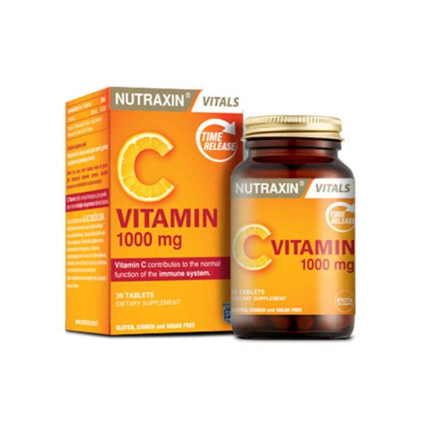 Nutraxin Vitamin C 1000 mg Supplement - Natural, Allergen-Friendly, Gluten-Free, 30 Tablets for Immune Support - image 3
