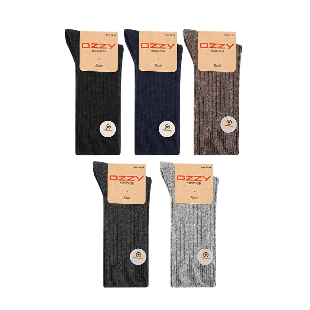 Ozzy Socks Men's 5-Pack Wool Blend Socks - Comfortable, Durable, Colorful Footwear for Men - Hygiene Products