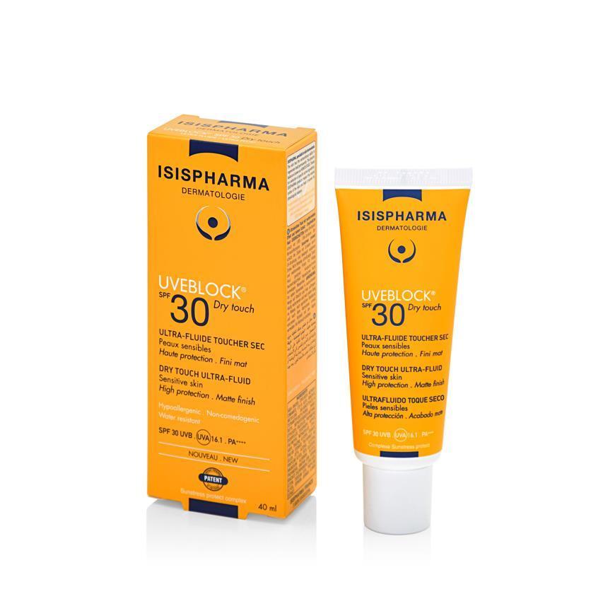 Isispharma Uveblock SPF30 Dry Touch Ultra-Fluid Sunscreen for Oily Skin - Non-Greasy, Moisturizing, SPF 30 Sun - view 2