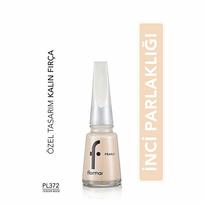 Flormar Pearly Intense Pigmented Nail Polish PL372 Tender Beige - Long-Lasting Shine | Premium Quality - view 2