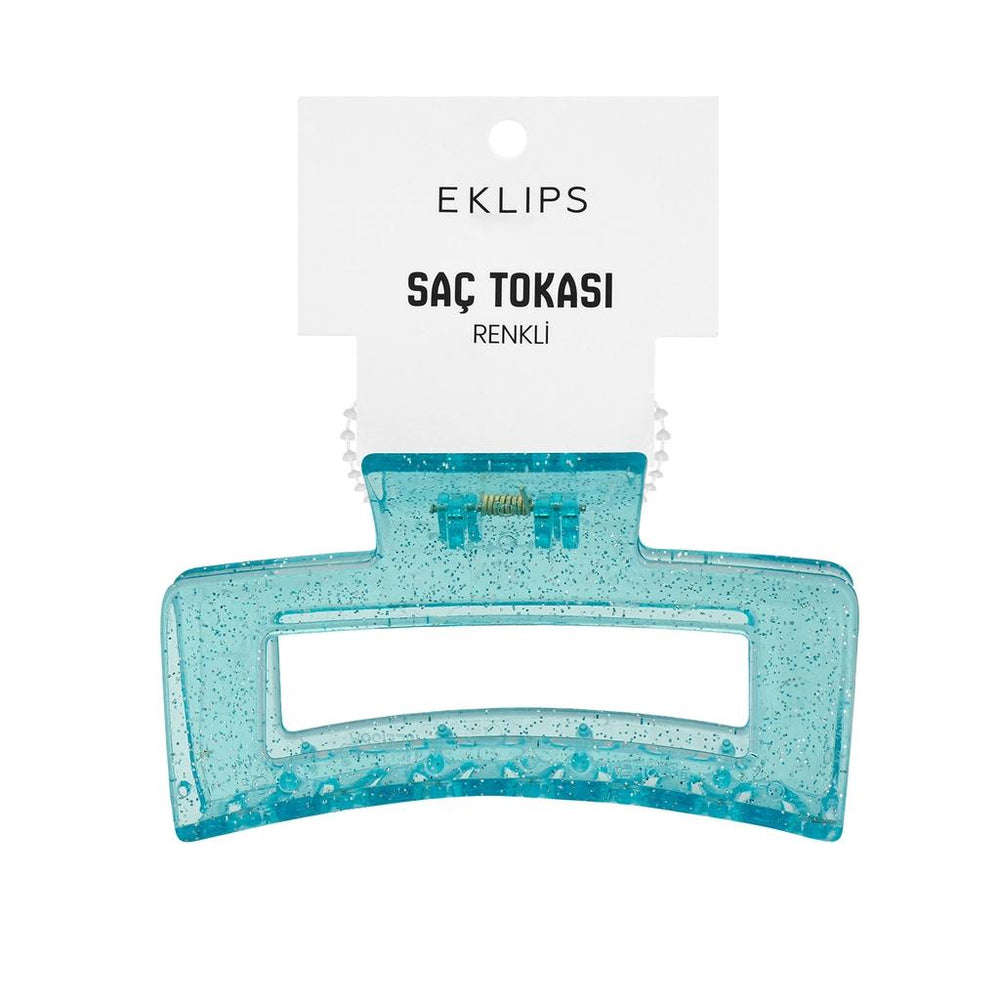 Eklips Rectangular Glittery Blue Claw Clip Hair Accessory