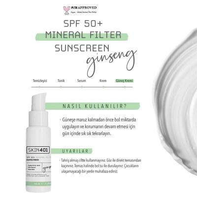 Skin401 SPF50+ Mineral Filter Sunscreen - Vegan, Cruelty-Free, Centella Asiatica Extract - 1.69 fl oz Skin401 SPF50+ Mineral Sunscreen - Vegan &amp; Cruelty-Free mineral sunscreen, SPF 50+ sun protection, vegan skincare, cruelty-free cosmetics, Centella Asiatica extract sunscreen, sun protection, skincare, vegan products, cruelty-free products, sensitive skin friendly, outdoor activities, daily sun protection