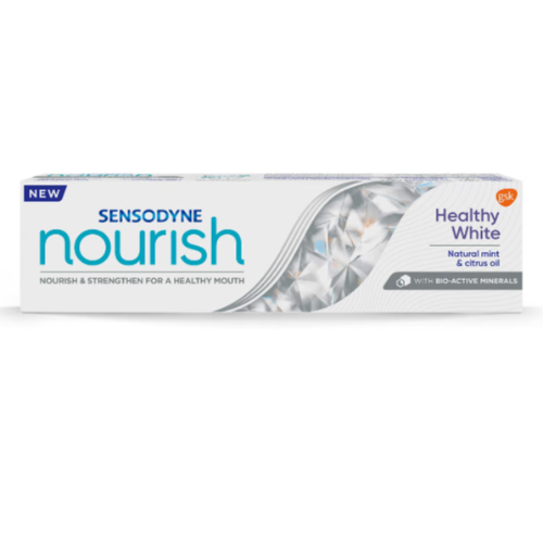 Sensodyne Nourish Healthy White Toothpaste tube
