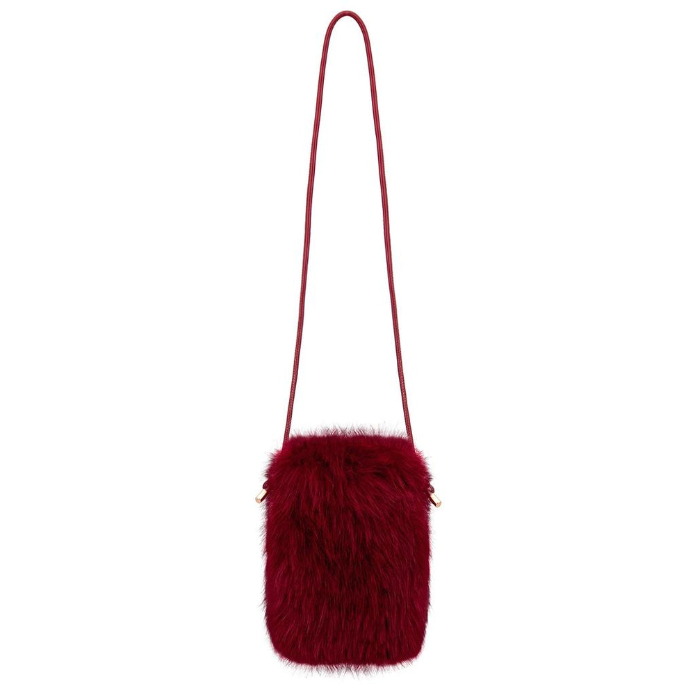 Eklips Burgundy Plush Phone Bag for Daily Use