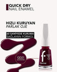 Flormar Quick Dry Nail Polish - Blackstar Red, Long Lasting & Highly Pigmented - Nail Polish