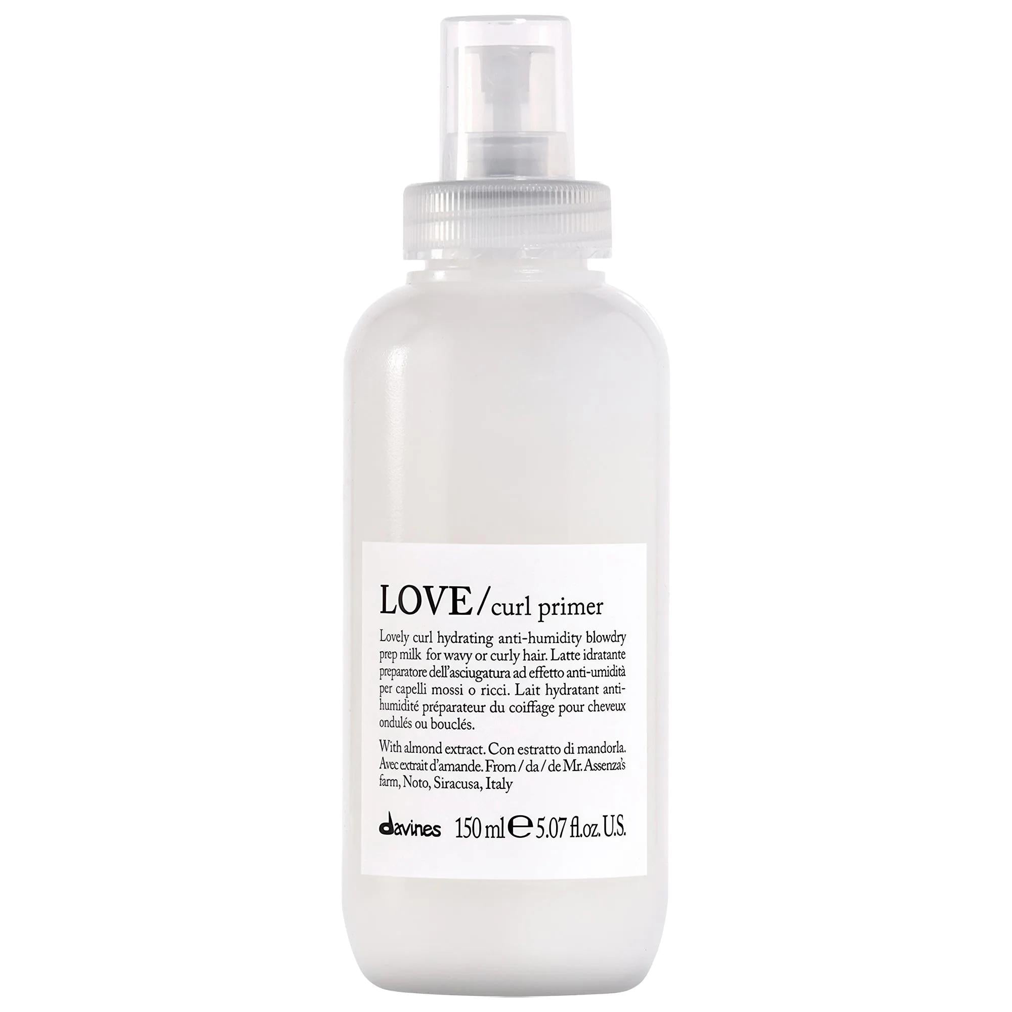 LOVE Curl Primer For Curly Hair - Hydrating, Detangling, Heat Protection - Vegan, Sulfate-Free Curly Hair Primer - Hydrating & Vegan curly hair primer, hydrating hair primer, heat protection for curly hair, vegan hair care products, sulfate-free hair care, curly hair care, hair primer, wavy hair products, coily hair solutions, detangling spray, moisturizing hair products, clean hair care, vegan beauty products, sulfate-free hair primer, Noto Almond Extract, hair hydration, curl definition, styling made easy