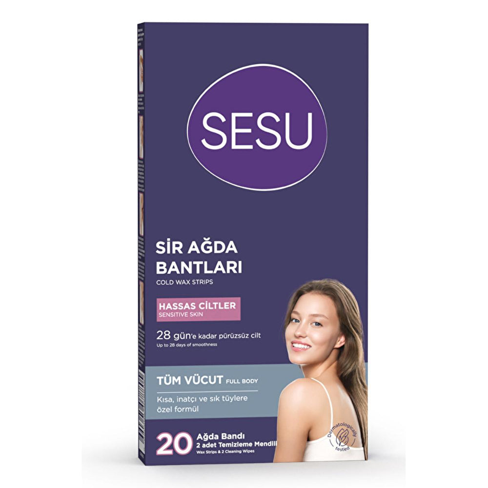 Sesu Sensitive Skin Wax Strips - Easy Hair Removal for Short Hair, Sugar-Free Formula - view 5