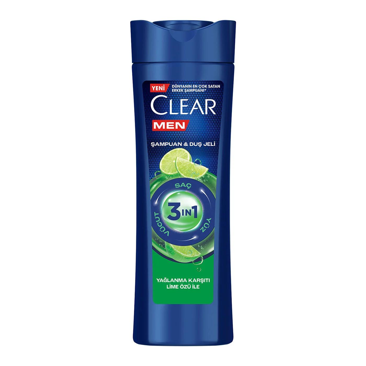 Clear Men 3-in-1 Anti-Grease Lime Shampoo &amp; Body Wash 350ml