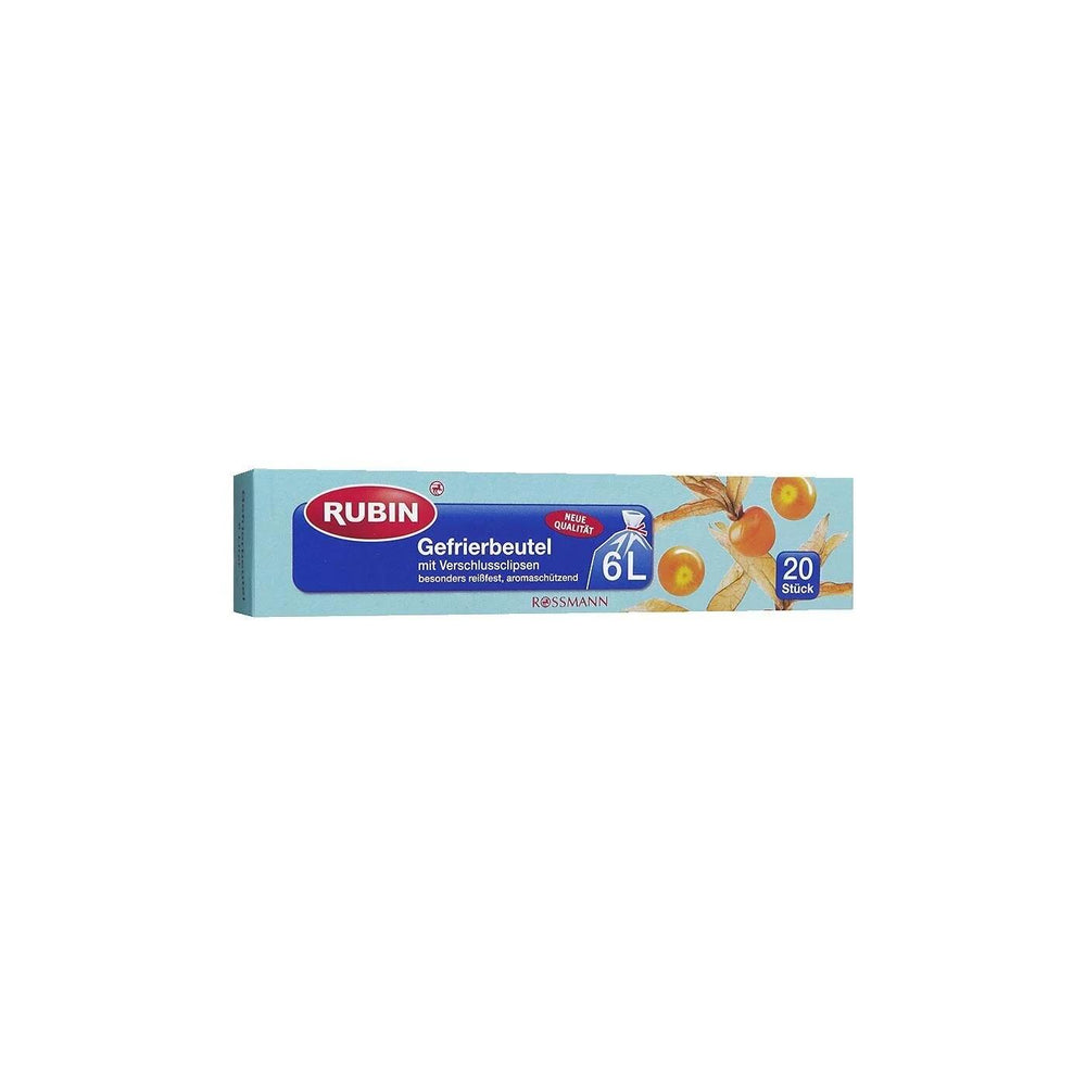 Rubin Food Storage and Freezer Bags for Freshness 6L 20 Pack