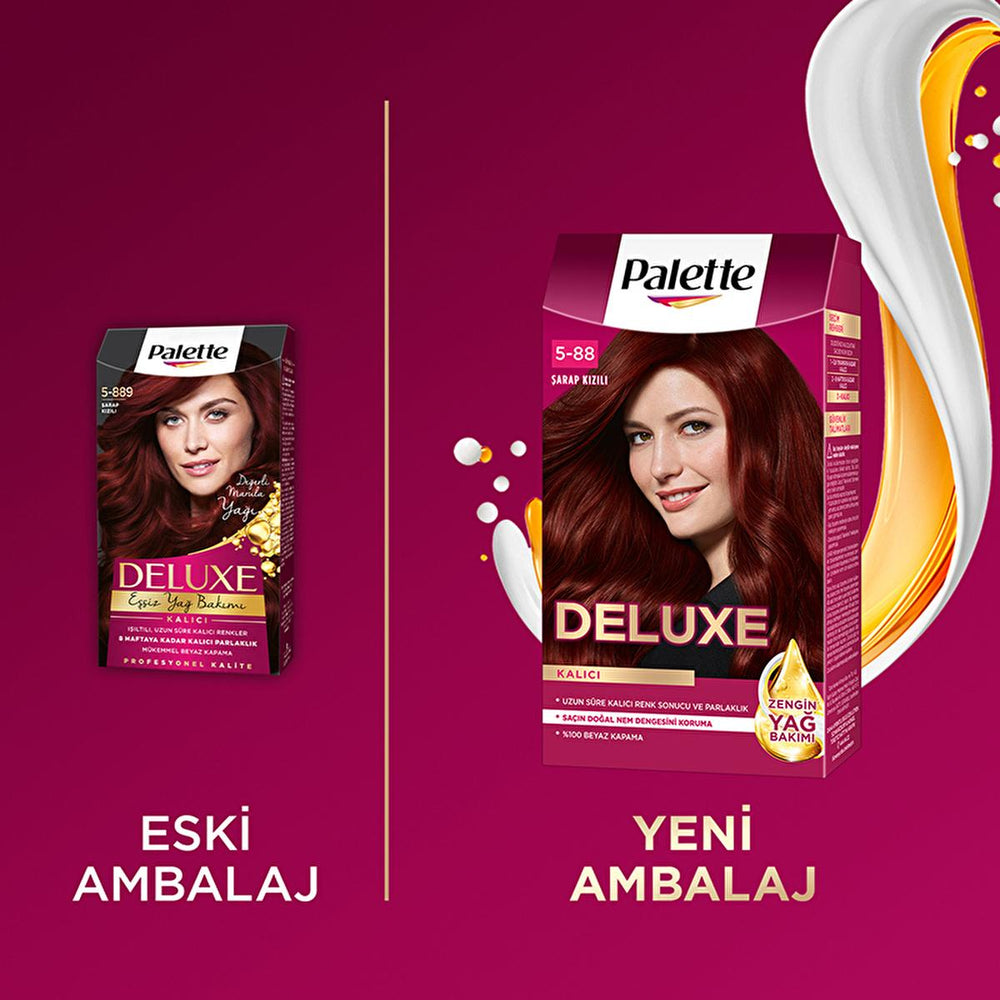 Palette Deluxe Şarap Kızılı Hair Dye - Long-Lasting Wine Red Hair Color with Nourishing Properties - view 7