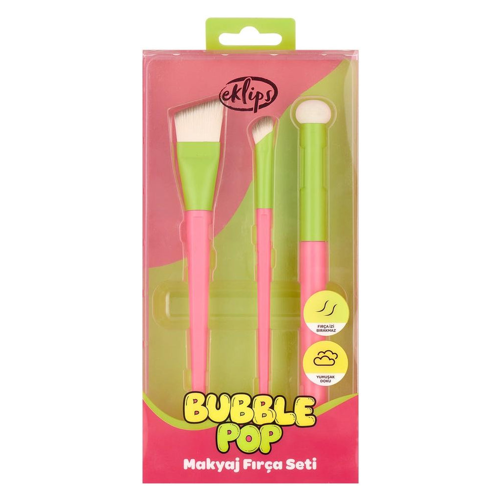 Eklips Bubblepop 3-Piece Makeup Brush Set