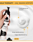 Morfose Milk Therapy Hair Foam - Nourishing & Repairing Hair Care for Dry & Damaged Hair Morfose Milk Therapy Hair Foam - Nourish & Repair Dry Hair Hair care product, Milk protein hair treatment, Amino acid hair repair, Dry hair nourishment, Damaged hair restoration, Hair repair, Hair nourishment, Cosmetic hair care, Hair strengthening, Hair moisturizing