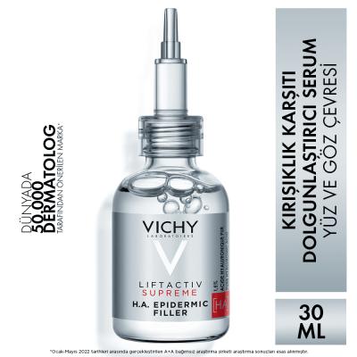 Vichy LiftActiv Supreme H.A. Epidermic Filler: Advanced Anti-Wrinkle Face &amp; Eye Serum - Deeply Hydrating, Reduces Fine Lines, Hypoallergenic, 1.01 fl oz Vichy LiftActiv H.A. Serum: Anti-Wrinkle Face &amp; Eye Treatment anti-wrinkle serum, face and eye serum, hyaluronic acid serum, peptide serum, Vichy Liftactiv Supreme, epidermic filler, skin hydration serum, anti-aging serum, wrinkle reduction, hypoallergenic serum, anti-wrinkle, face serum, eye serum, hyaluronic acid, peptide, Vichy, Liftactiv Supreme, epider