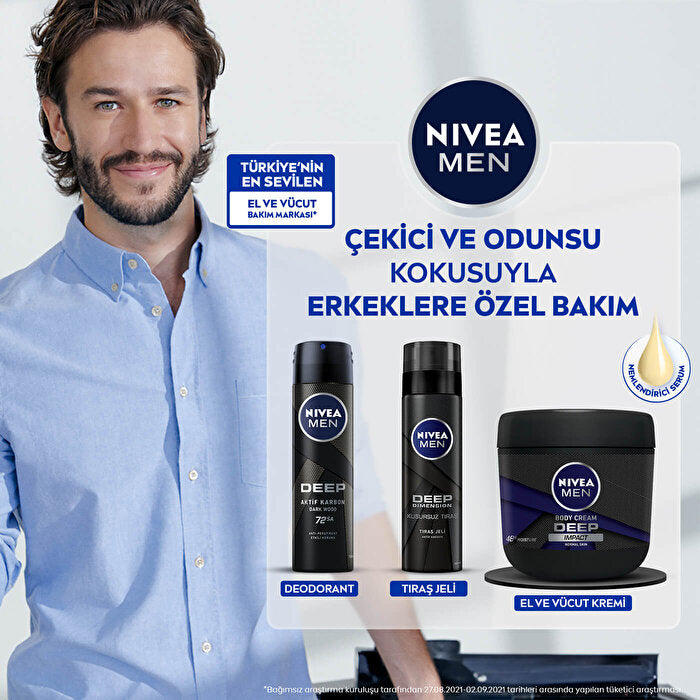 NIVEA Men Deep Impact Moisturizing Cream 400ml - Hydrating Formula | For All Skin Types