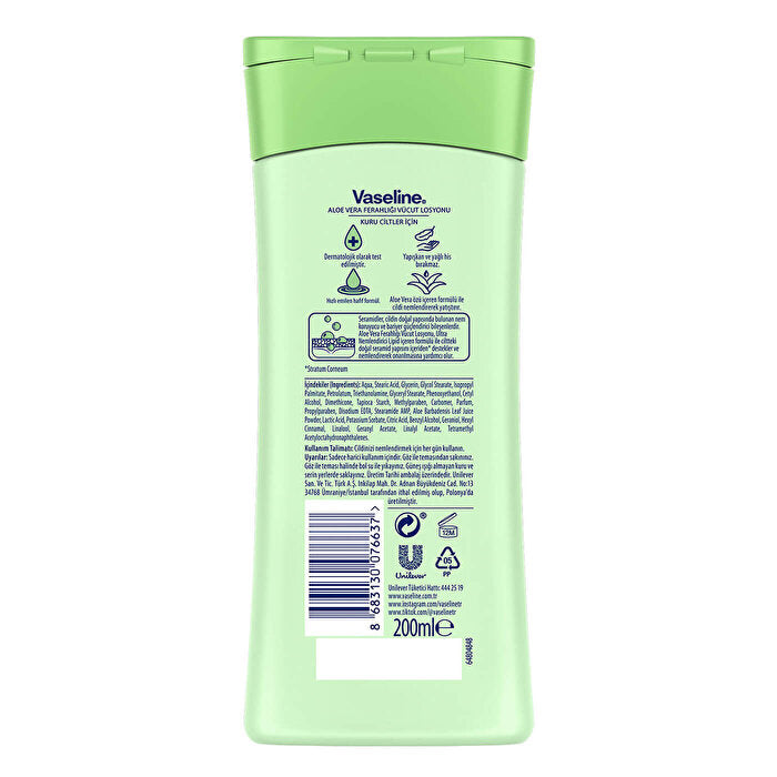 Vaseline Body Lotion Aloe Vera Refreshing Hydration 200ml | Ultra Moisturizing