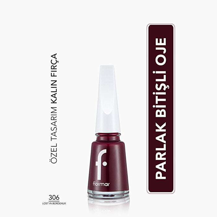 Flormar Nail Enamel Intense Pigmented Polish 306 Lost In Bordeaux | 0.27 Fl Oz - view 2