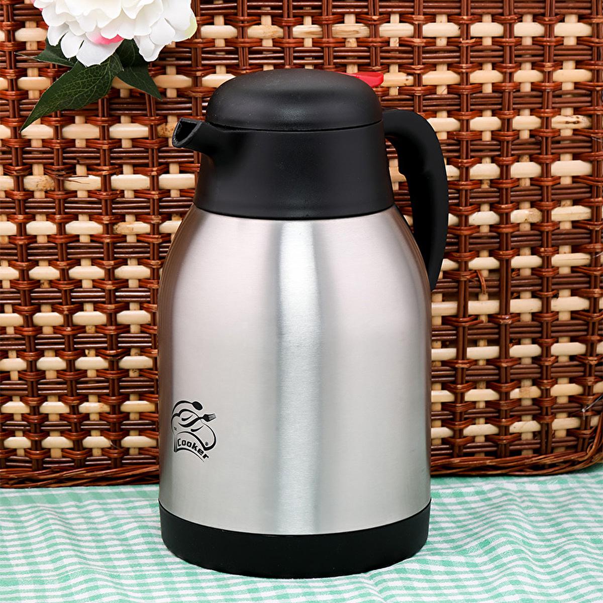 Cooker Stainless Steel Thermos 2L - Insulated Flask for Hot & Cold Drinks, Durable & Long-Lasting Cooker 2L Stainless Steel Thermos - Hot & Cold Drinks stainless steel thermos, insulated flask, double-walled thermos, hot and cold drinks container, durable thermos, outdoor gear, camping equipment, picnic essentials, office accessories, eco-friendly products, temperature control, beverage container