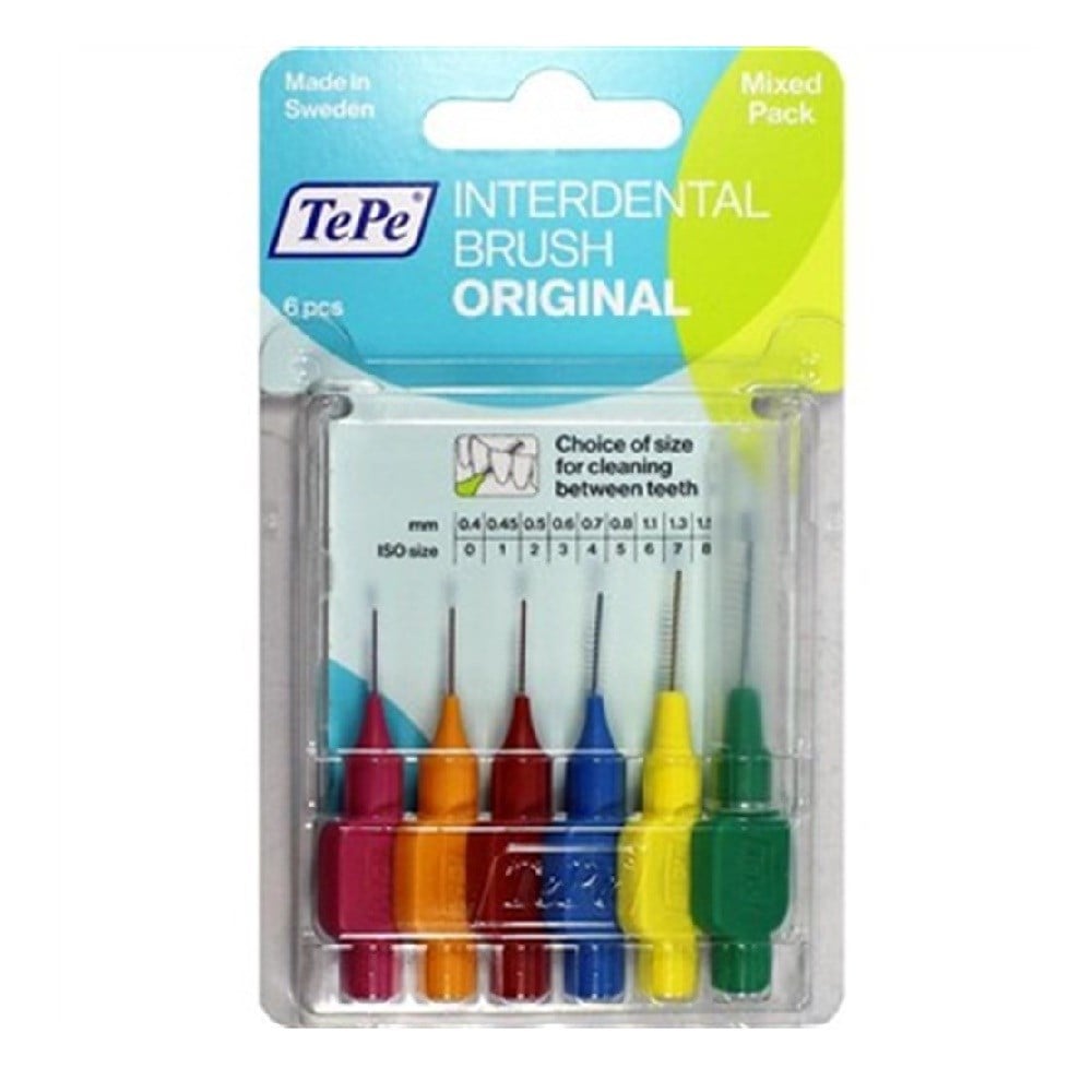 TePe Interdental Brush Original Mixed Pack 6 Pcs - Unique Design | Dental Care