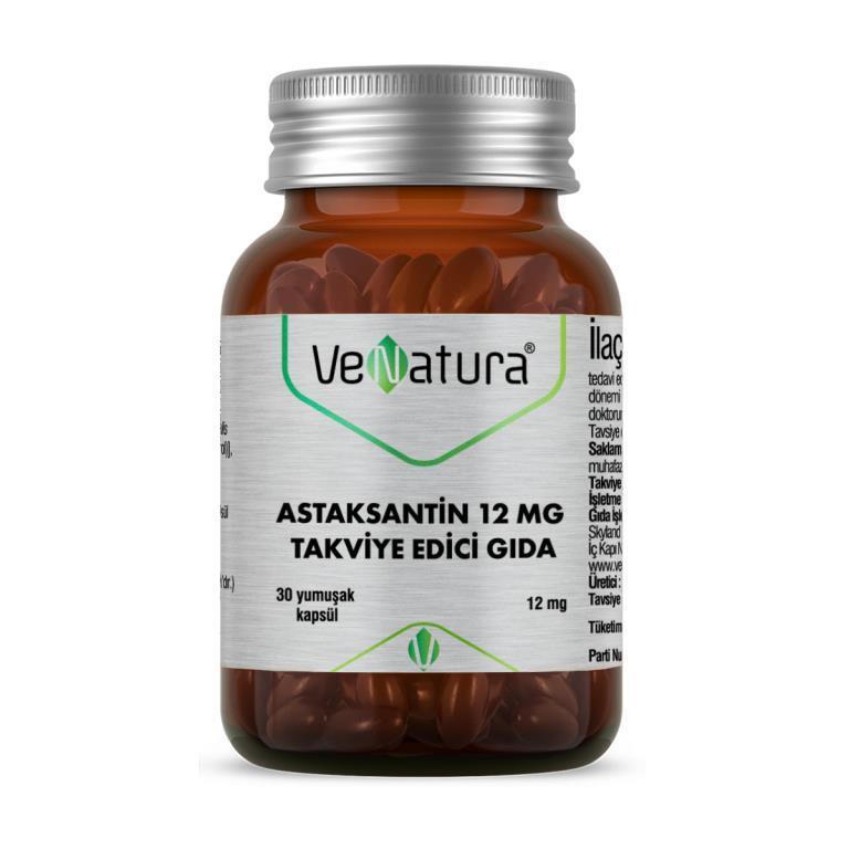 VeNatura Astaxanthin Dietary Supplement 12mg - Antioxidant Support for Adults, 30 Capsules - Vitamin & Supplement