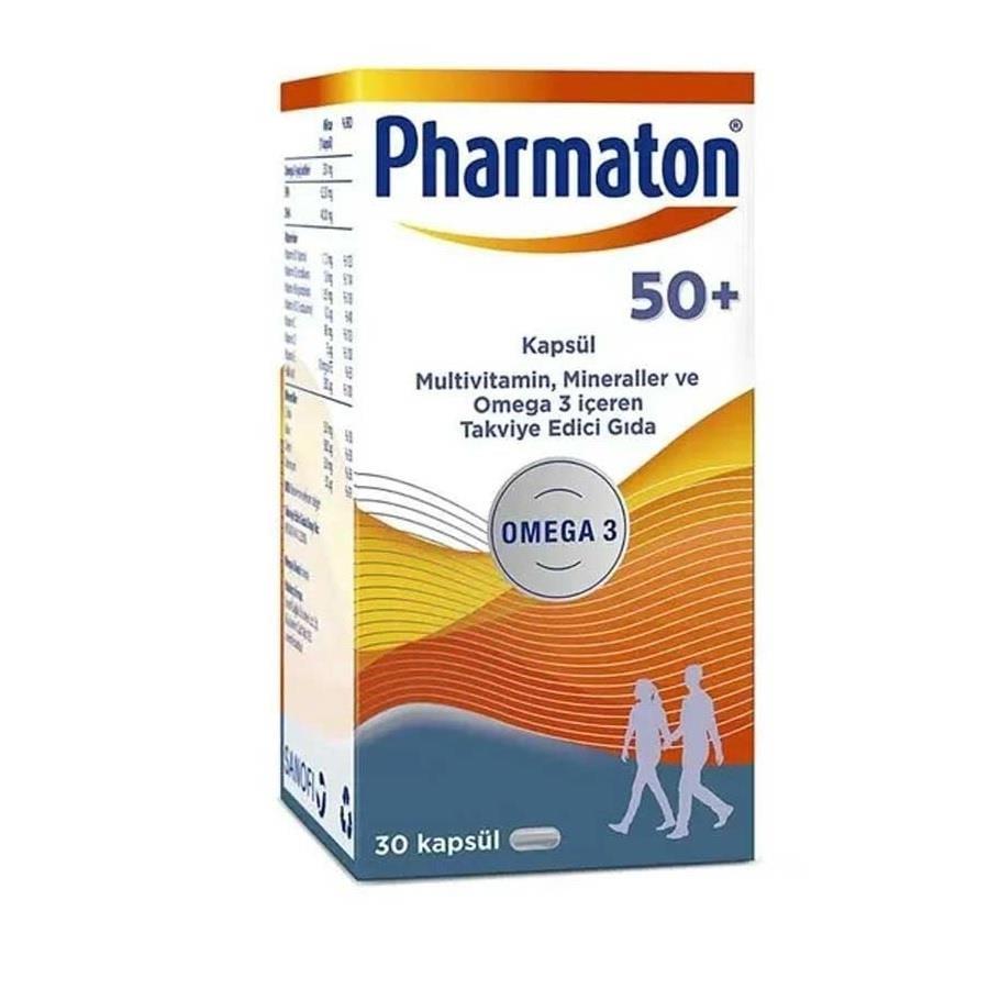 Pharmaton 50 Plus supplement packaging, Pharmaton 50 Plus ingredients list Pharmaton 50 Plus - Daily Vitamin & Mineral Supplement | 30 Capsules Pharmaton 50 Plus - Daily Vitamin & Mineral Supplement pharmaton, dietary-supplement, vitamins, minerals, omega-3, seniors, health-conscious, wellness, daily-nutrition, ai-generated