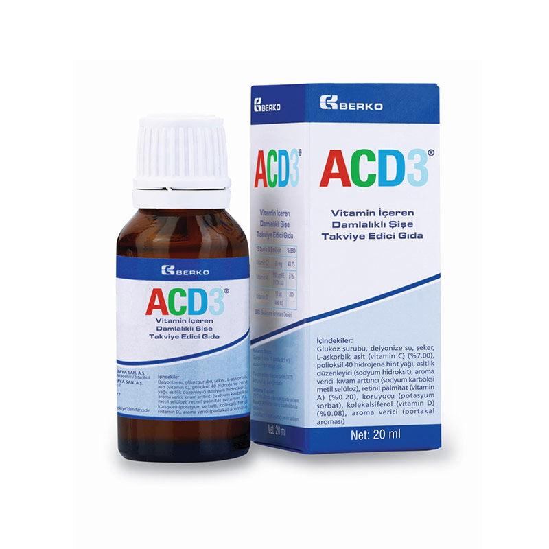 ACD3 Vitamin Liquid Supplement with Dropper 20 ml