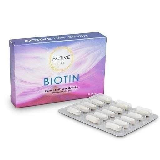 Active Life Biotin Supplement with Horsetail and Zinc 30 Tablets