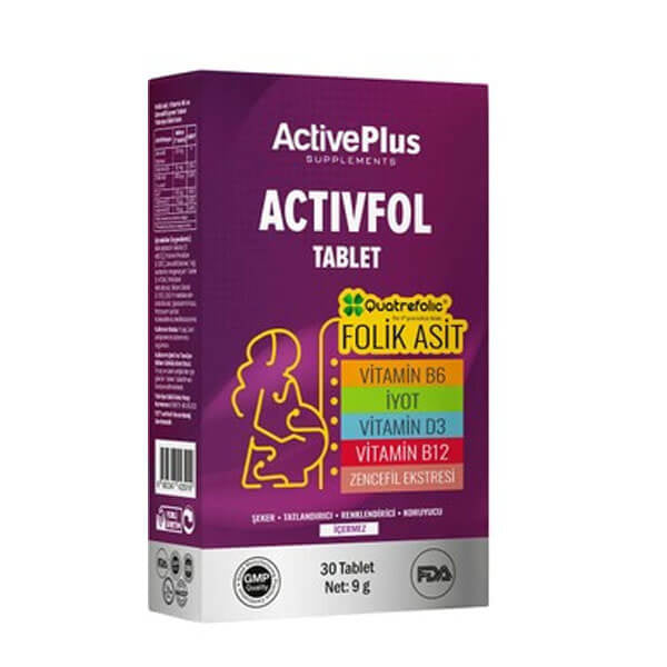 Active Plus Activfol Dietary Supplement for Daily Support 30 Tablets
