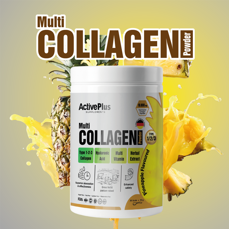 Active Plus Multi Collagen Powder with Vitamin C & Hyaluronic Acid 300g