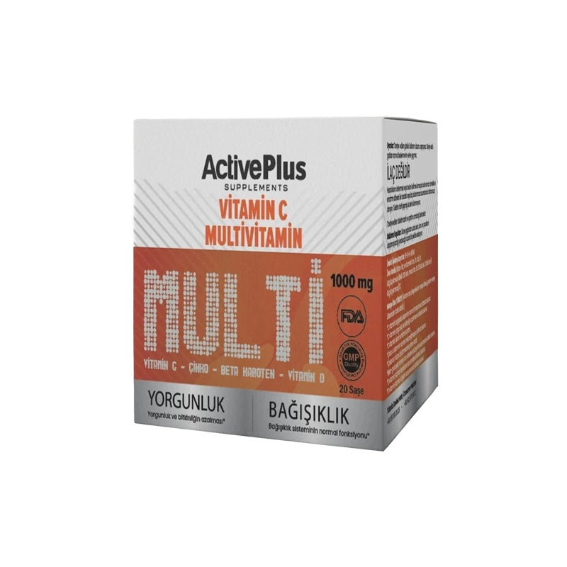 Active Plus Vitamin C Multivitamin with Zinc & Beta Carotene 20 Sachets