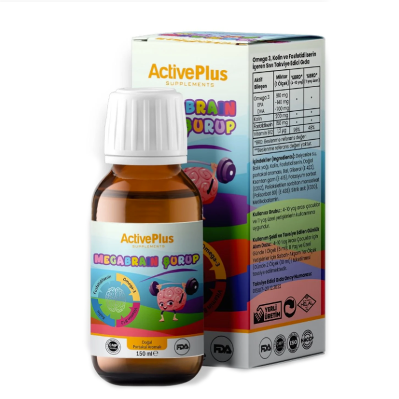 Active Plus Megabrain Liquid Supplement with Omega 3 150 ml