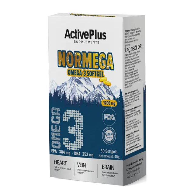 Active Plus Normega Omega 3 Fish Oil Supplement 30 Softgels