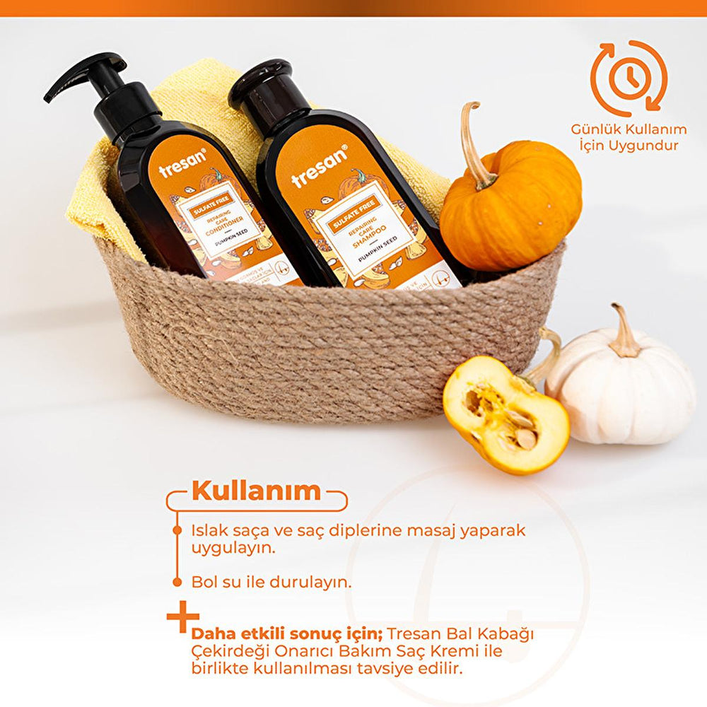 Tresan Sulfate-Free Repair Shampoo with Pumpkin Seed Oil - Gentle, Nourishing, and Natural Hair Care for Damaged - view 6