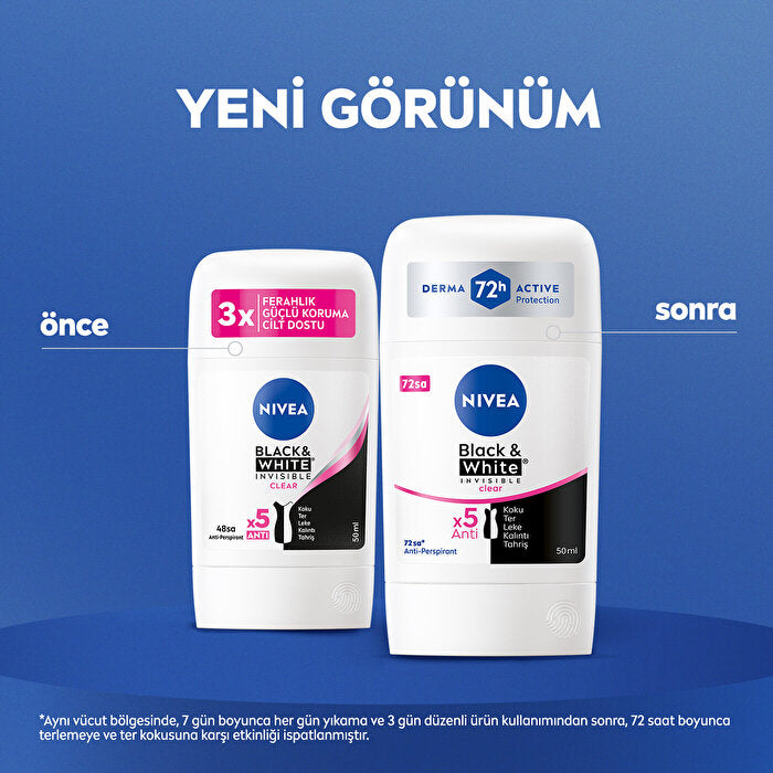 Nivea Black & White Clear Women's Stick Deodorant 1.7oz - 72 Hour Protection | Anti-Stain - view 2