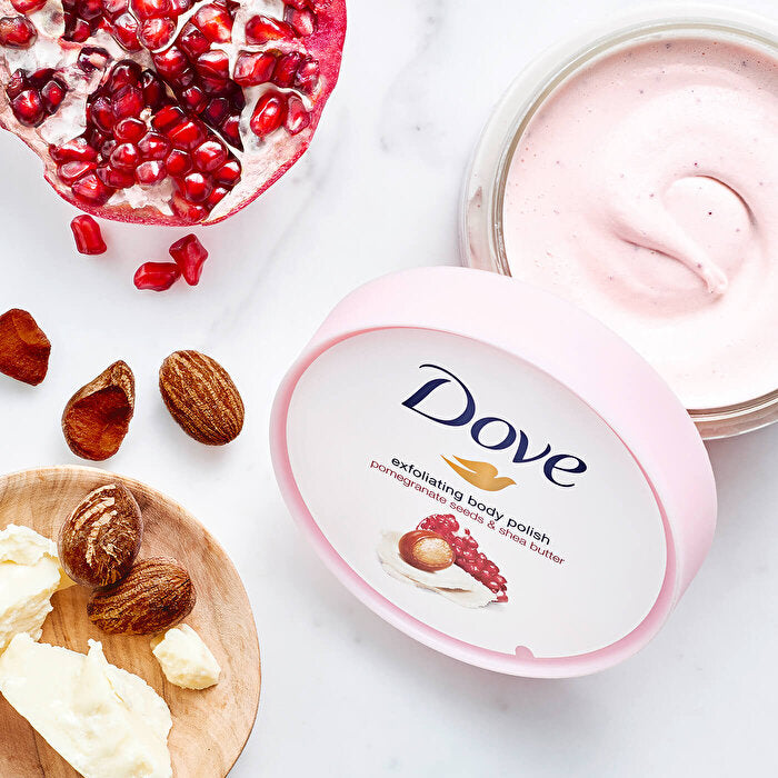 Dove Body Scrub Pomegranate Seed &amp; Shea Butter 225ml - Gentle Exfoliation | Skin Care