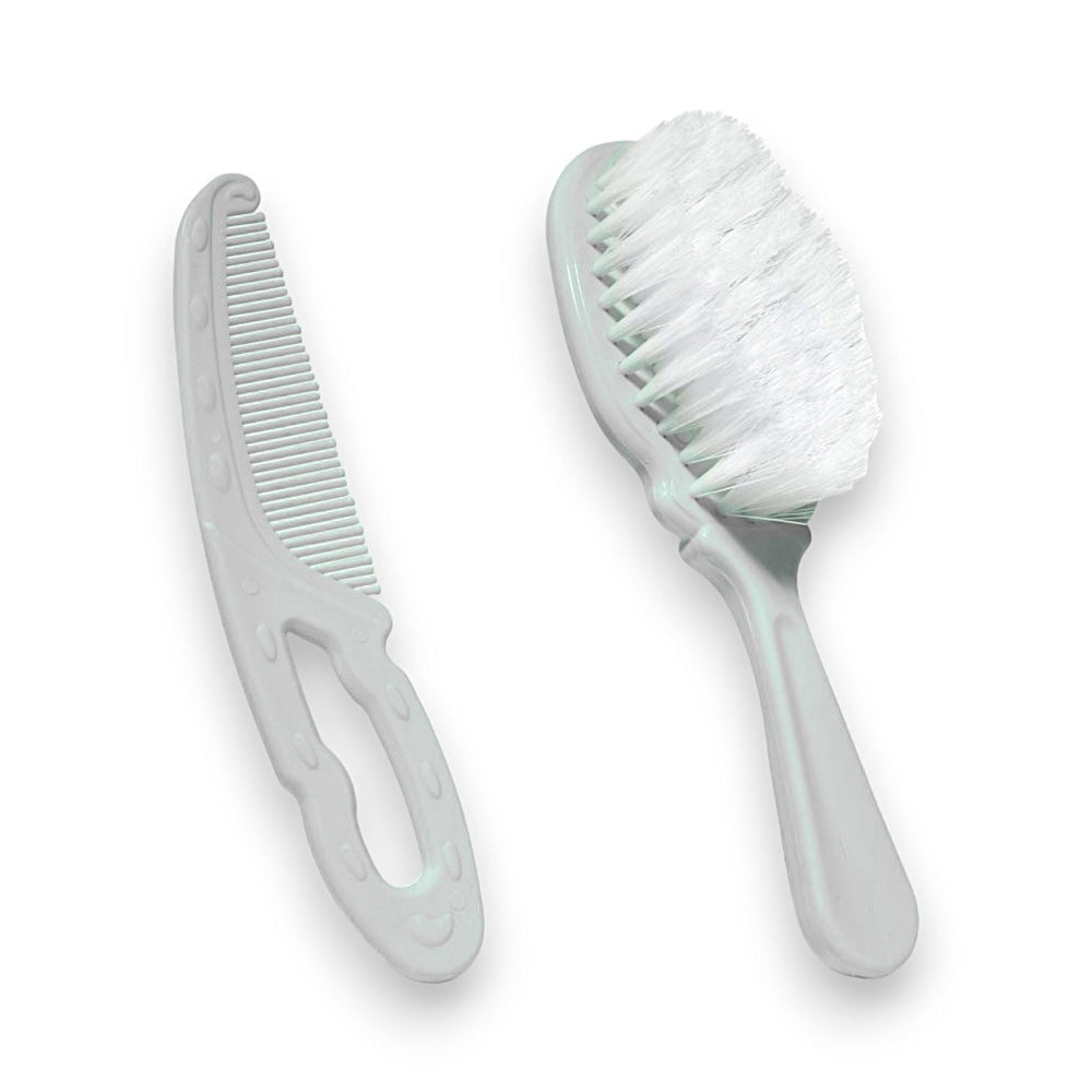 Bebeneo Baby Brush and Comb Set for Gentle Hair Care White