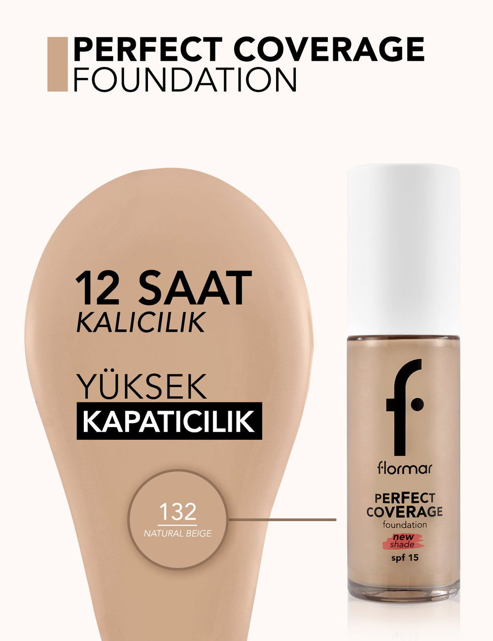 Flormar Perfect Coverage High Pigment SPF15 Foundation 30ml