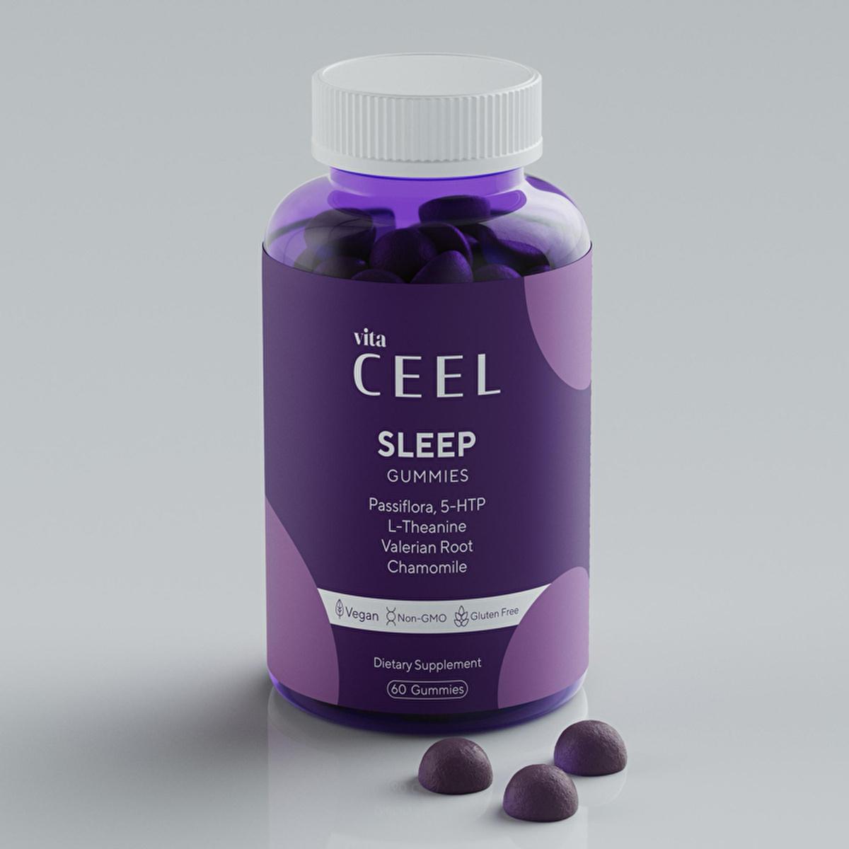 Vita Ceel Vegan Sleep Support Gummies: Natural Herbal Sleep Aid with Passiflora, L-Theanine & Chamomile - Non-Habit Forming, Improve Sleep Quality Vita Ceel Vegan Sleep Gummies: Natural Aid for Restful Sleep Sleep support gummies, Vegan sleep aid, Natural sleep remedy, Passiflora sleep supplement, L-Theanine for sleep, Valerian root sleep aid, Chamomile sleep supplement, Herbal sleep gummies, Non-habit forming sleep aid, Vitamin B6 for sleep, sleep gummies, vegan gummies, sleep supplement, passiflora, l-the