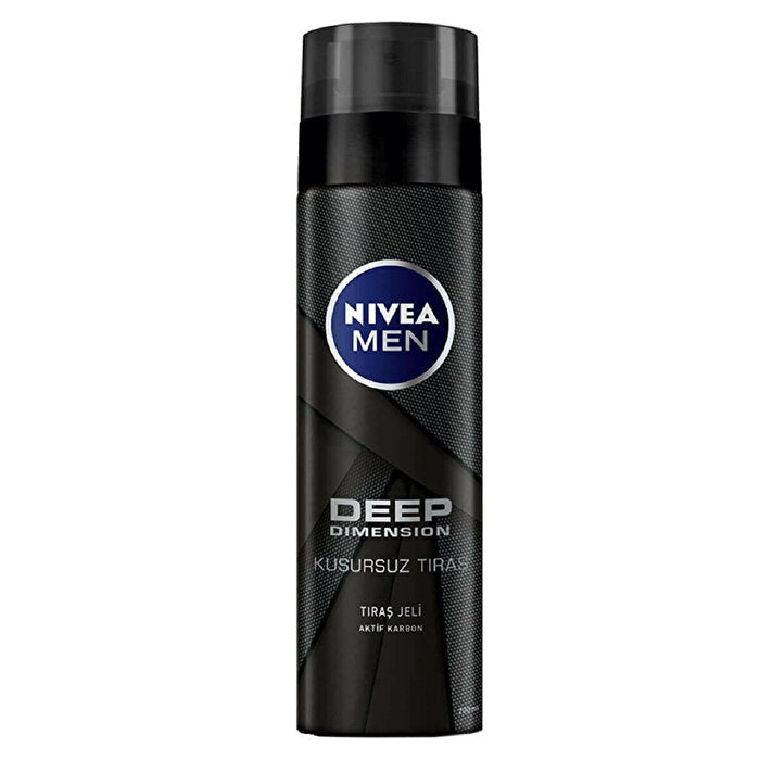 NIVEA Men Deep Dimension Shaving Gel 200ml - With Active Charcoal - Hygiene Products